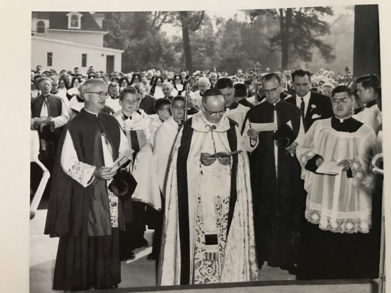 Dedication of St. John’s Parish School- 9/17/1955. Archbishop dedicates school and blesses Convent.
