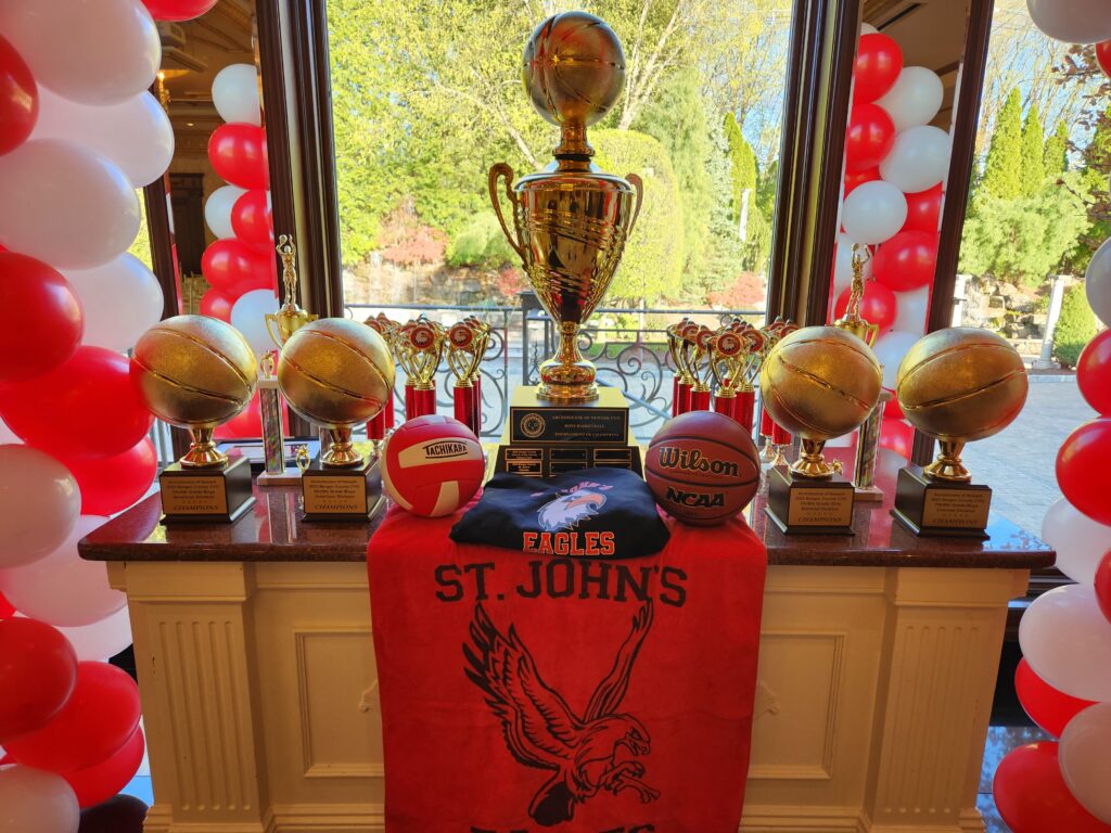 St. John's Eagles trophies at Sports Dinner/Banquet